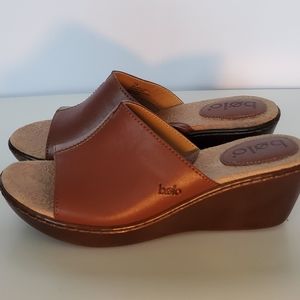 Bolo Brown Leather Mule Slide Ins